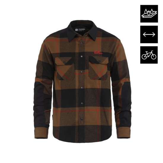 SHIRT HORSEFEATHERS PROM TECHNICAL BIKE SHIRT - COFFEE/RED