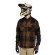 SHIRT HORSEFEATHERS PROM TECHNICAL BIKE SHIRT - COFFEE/RED