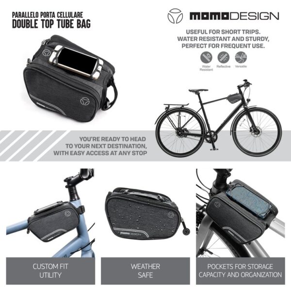 MomoDesign Double Top Tube Bag - Phone Holder - Image 2